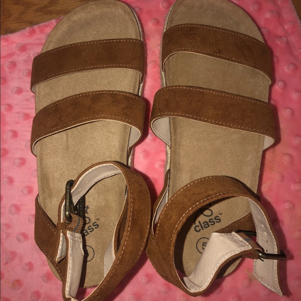 Brown platform sandals